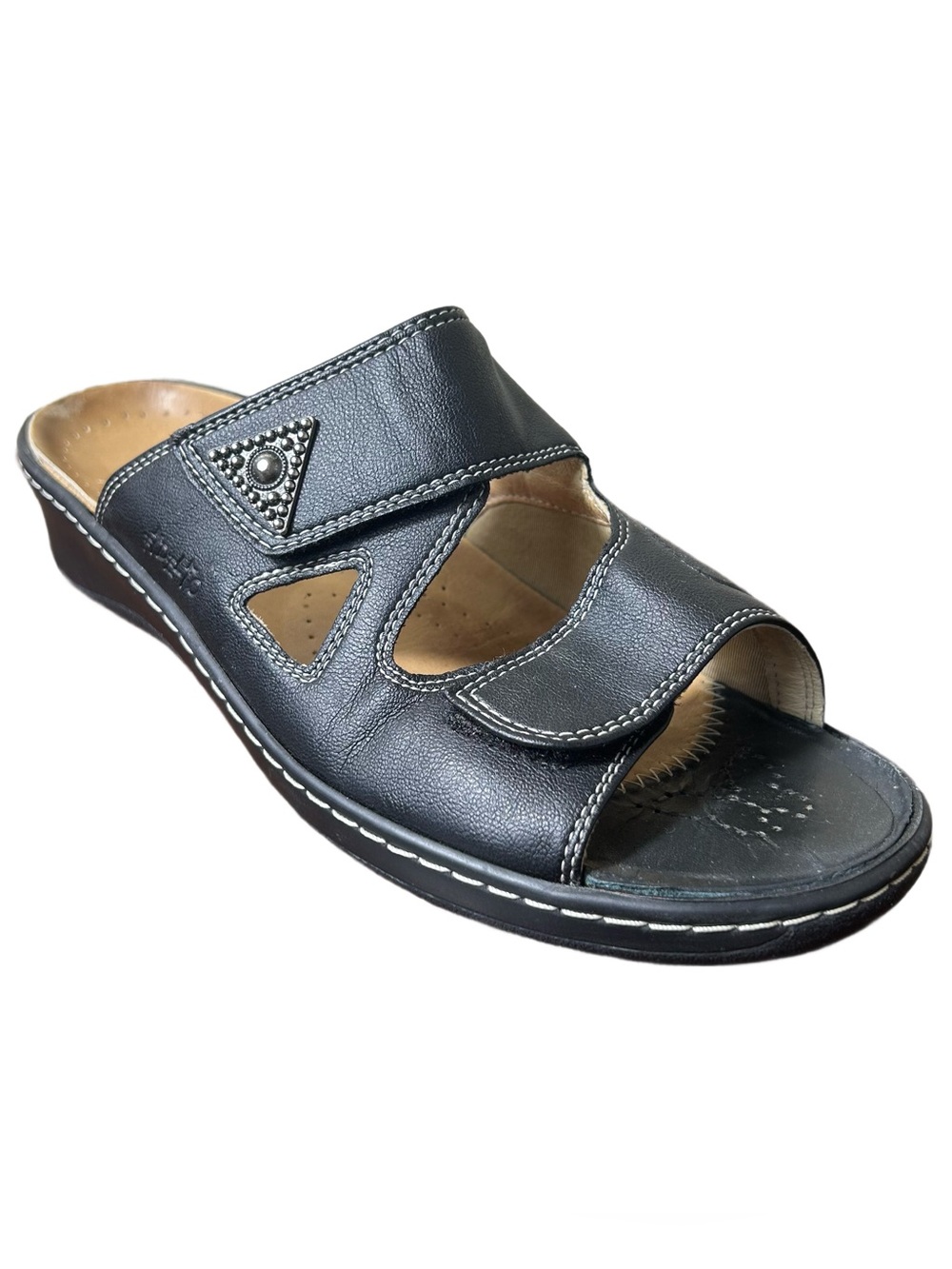 Fidelio‎ Sandal Size 39 US 8.5 Black Slip-On Shoe Comfort Adjustable